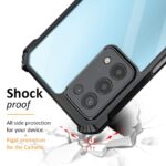 Poly Carbonate + TPU Shock Proof Clear Protective Back Case for Oppo A74 5G - Airedge Technology | 360 Degree Camera Protection | Transparent Hybrid Back Case Mobile Cover - Black - Image 3