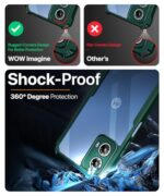 kelpuj Thermoplastic Polyurethane Shock Proof Clear Protective Back Case for Motorola Moto G34 5G-Airedge Technology|360 Degree Camera Protection|Transparent Hybrid Back Case Mobile Cover-Green - Image 7