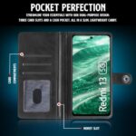 Shock Proof Flip Cover Back Case for Mi Redmi 13 5G | Magnetic Wallet Leather Case with Stand - Image 7