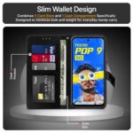 Shock Proof Flip Cover Back Case for Tecno Pop 9 5G | Magnetic Wallet Leather Case with Stand - Image 7