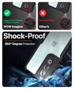 kelpuj Shock Proof Clear Protective Polycarbonate Back Case for Oneplus Nord Ce 4 5G - Airedge Technology | 360 Degree Camera Protection | Transparent Hybrid Back Case Mobile Cover - Black - Image 7