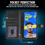 Shock Proof Flip Cover Back Case for Tecno Pop 9 5G | Magnetic Wallet Leather Case with Stand - Image 7