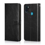 Shock Proof Flip Cover Back Case for Samsung Galaxy M11 | Magnetic Wallet Leather Case with Stand