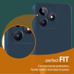 Back Cover for Realme Narzo N53 | Realme C53 | Realme C51 | Camera Bump Protection & Inner Velvet Fabric Lining | Ultra Slim Matte Soft Rubberised Case Cover (Pitch Blue) - Image 4