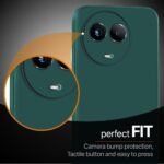 Back Cover for Realme Narzo 60X 5G | 11 5G | 11X 5G | Realme C67 | Slim Soft Rubberised Case | Inner Velvet Fabric Lining | Matte Silicone Flexible Mobile Case | Camera Protection - Green - Image 8
