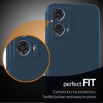 Back Cover for Motorola Moto G24 Power 5G | Ultra Slim Soft Rubberised Case | Inner Velvet Fabric Lining | Matte Silicone Flexible Mobile Case | Camera Protection - Blue - Image 5