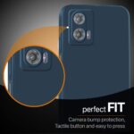 Slim Ultra Soft Rubberised Back Cover for Motorola Moto G73 5G | Inner Velvet Fabric Lining | Matte Silicone Flexible Camera Protection Back Case - Blue - Image 5