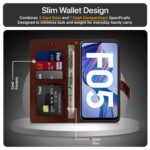 Shock Proof Flip Cover Back Case for Samsung Galaxy F05 | Magnetic Wallet Leather Case with Stand - Image 7