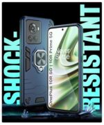 Shock Proof Back Case Mobile Cover for 1+ OnePlus 10R 5G | 10R Prime 5G | Back Cover Case (Tough Armor | Hybrid PC + TPU | Ring Holder & in-Built Kickstand | Blue) - Image 5