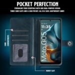 Shock Proof Flip Cover Back Case for Motorola Moto G05 | Magnetic Wallet Leather Case with Stand - Image 7