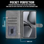 Shock Proof Flip Cover Back Case for Vivo V40 | Magnetic Wallet Leather Case with Stand - Image 7