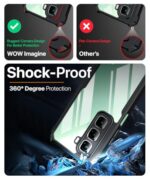 kelpuj Shock Proof Clear Protective Back Case for Infinix Hot 50 5G - AirEDGE Technology | 360 Degree Camera Protection | Transparent Hybrid Back Case Mobile Cover - Black - Image 5