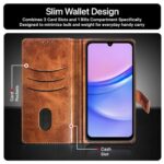 Shock Proof Flip Cover Back Case for Samsung Galaxy A15 5G | Magnetic Wallet Leather Case with Stand - Image 7
