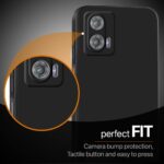 Slim Ultra Soft Rubberised Back Cover for Motorola Moto G73 5G | Inner Velvet Fabric Lining | Matte Silicone Flexible Camera Protection Back Case - Black - Image 5