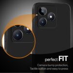 Slim Ultra Soft Rubberised Back Cover for Realme Narzo N53 | Realme C53 | Realme C51 | Inner Velvet Fabric Lining | Matte Silicone Flexible Camera Protection Back Case - Black - Image 5