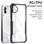 kelpuj TPU+PC Shock Proof Clear Protective Back Cover Case for Nothing Phone 1 5G - Airedge Technology | 360 Degree Camera Protection | Transparent Hybrid Back Case Mobile Cover - Black - Image 8