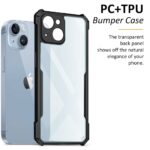 kelpuj TPU+PC Shock Proof Clear Protective Back Cover Case for Apple iPhone 14 Plus - Airedge Technology | 360 Degree Camera Protection | Transparent Hybrid Back Case Mobile Cover - Black - Image 8