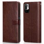 Shock Proof Flip Cover Back Case for Xiaomi Redmi Note 10T 5G | Magnetic Wallet Leather Case with Stand