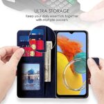 Shock Proof Flip Cover Back Case for Samsung Galaxy M14 5G | Magnetic Wallet Leather Case with Stand - Image 7