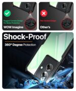 kelpuj Shock Proof Clear Protective Back Case for Realme Narzo N61 | Realme C61 - AirEDGE Technology | 360 Degree Camera Protection | Transparent Hybrid Back Case Mobile Cover - Black - Image 5