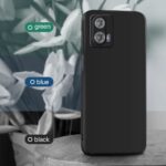 Slim Ultra Soft Rubberised Back Cover for Motorola Moto G73 5G | Inner Velvet Fabric Lining | Matte Silicone Flexible Camera Protection Back Case - Black - Image 3