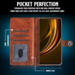 Shock Proof Flip Cover Back Case for Realme 13 Plus 5G | Magnetic Wallet Leather Case with Stand - Image 7