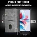 Shock Proof Flip Cover Back Case for Oppo F25 Pro 5G | Magnetic Wallet Leather Case with Stand - Image 7