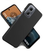 Slim Frameless Back Cover for Motorola Moto G34 5G | Moto G45 5G | Ultra Thin Lightweight Design & Camera Protection | Soft Matte Silicone Flexible Mobile Case (Black) - Image 3