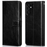 Shock Proof Flip Cover Back Case for Samsung Galaxy M14 5G | Magnetic Wallet Leather Case with Stand - Image 5