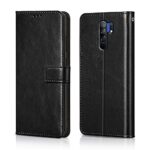 Shock Proof Flip Cover Back Case for Xiaomi Redmi 9 Prime | Magnetic Wallet Leather Case with Stand