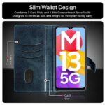 Shock Proof Flip Cover Back Case for Samsung Galaxy M13 5G | Magnetic Wallet Leather Case with Stand - Image 5