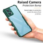 Shockproof Crystal Clear Redmi K50i 5G Back Cover Case | 360 Degree Protection | Transparent Mobile Back Cover Case for Xiaomi Redmi K50i 5G | Hybrid PC + TPU (Green Bumper) - Image 5