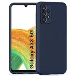 Ultra Slim Soft Rubberised Back Cover Case for Samsung Galaxy A33 5G | Inner Velvet Fabric Lining | Matte Silicone Flexible Camera Protection Back Cover - Blue