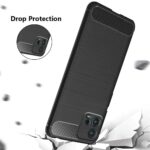 Ultra Slim Soft Rubberised Back Cover for Motorola Moto G72 | Shock Proof Brushed Carbon Fibre Texture Silicone Flexible Camera Protection Back Case - Black - Image 4