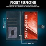 Shock Proof Flip Cover Back Case for Samsung Galaxy M36 5G | Magnetic Wallet Leather Case with Stand - Image 5