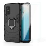 Shock Proof Back Case Mobile Cover for Vivo V17 (Armor | Hybrid PC + TPU | Full Protection with Ring Holder Kickstand | Carbon Black) - Image 5