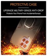 Shock Proof Back Case Mobile Cover for Samsung Galaxy M33 5G | Back Cover Case (Tough Armor | Hybrid PC + TPU | Ring Holder & in-Built Kickstand | Black) - Image 7