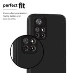 kelpuj Ultra Slim Soft Rubberised Back Cover for Redmi Note 11T 5G | Poco M4 Pro 5G | Inner Velvet Fabric Lining | Matte Silicone Flexible Camera Protection Back Case - Black - Image 8