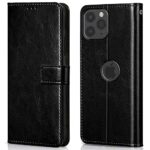 Shock Proof Flip Cover Back Case for Kelpuj Shockproof Flip Case Back Cover Compatible With Apple Iphone 11 Pro (Flexible | Leather Finish | Card Pockets Wallet & Stand | Black) | Magnetic Wallet Leather Case with Stand - Image 3