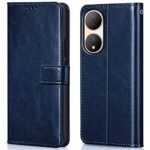 Shock Proof Flip Cover Back Case for Vivo Y100 5G | Magnetic Wallet Leather Case with Stand
