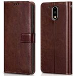 Shock Proof Flip Cover Back Case for Motorola Moto G4 Plus | Magnetic Wallet Leather Case with Stand