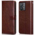 Shock Proof Flip Cover Back Case for Motorola Moto Edge 40 Neo 5G | Magnetic Wallet Leather Case with Stand