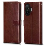 Shock Proof Flip Cover Back Case for Poco F7 5G | Magnetic Wallet Leather Case with Stand