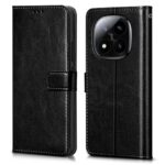 Shock Proof Flip Cover Back Case for Redmi Note 14 Pro Plus 5G | Magnetic Wallet Leather Case with Stand