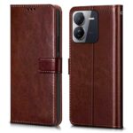 Shock Proof Flip Cover Back Case for Iqoo Z9 5G | Magnetic Wallet Leather Case with Stand