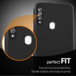 Ultra Slim Soft Rubberised Back Case Cover for Oppo A31 | Inner Velvet Fabric Lining | Matte Silicone Flexible Camera Protection Back Case - Black - Image 5