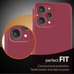 Back Cover for Mi Redmi 12 4G | Ultra Slim Soft Rubberised Case | Inner Velvet Fabric Lining | Matte Silicone Flexible Mobile Case | Camera Protection - Maroon Wine Red - Image 5