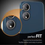 Slim Ultra Soft Rubberised Back Cover for Vivo Y100 | Vivo T2 5G | Inner Velvet Fabric Lining | Matte Silicone Flexible Camera Protection Back Case - Blue - Image 5