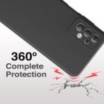 kelpuj for Samsung Galaxy A33 5G Ultra Slim Soft Rubberised Back Cover Inner Velvet Fabric Lining Matte Silicone Flexible Camera Protection Back Case - Black - Image 8