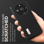 Soft Silicone Back Case Cover for Realme Narzo 60 PRO | 11 PRO | 11 PRO Plus 5G | Inner Velvet Fabric Lining | Matte Silicone Flexible Camera Protection Back Cover - Black - Image 6